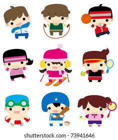 cartoon sport player icon