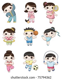 cartoon sport player icon