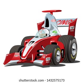 Cartoon sport race car. Available eps-10 vector format separated by groups and layers for easy edit