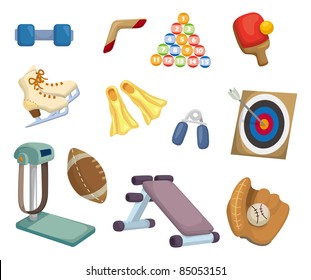 cartoon Sports Equipment icons