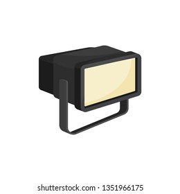 Cartoon spotlight on white background. Showcase lighting.