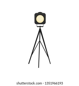 Cartoon spotlight on white background. Vector illustration.