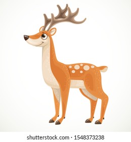 Cartoon spotted deer isolated on a white background