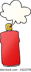cartoon spray can with speech bubble in smooth gradient style