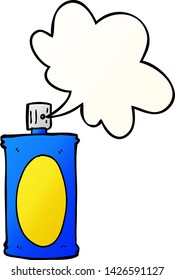 cartoon spray can with speech bubble in smooth gradient style