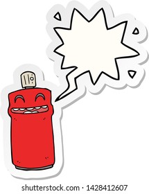 lata de spray de desenho animado com adesivo de balão