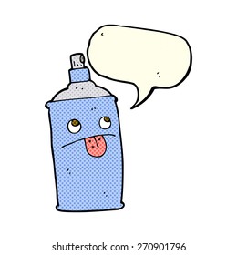 Cartoon Spray-Dose mit Sprachblase