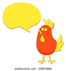 Cartoon spring hand drawn Bird with Speech Bubble vector