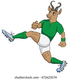 Cartoon springbok rugby player