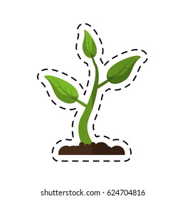 cartoon sprout growing plant eco