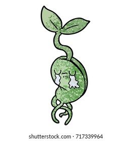 cartoon sprouting seedling