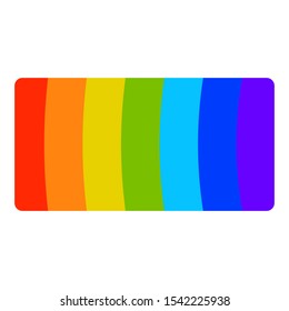 Cartoon square rainbow in flat style isolated on white background. Vector illustration.        