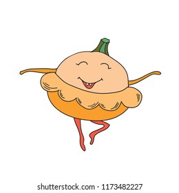 Cartoon squash. Cartoon character. Vector illustration