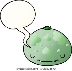 cartoon squash with speech bubble in smooth gradient style