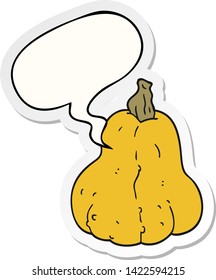 cartoon squash with speech bubble sticker