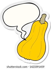 cartoon squash with speech bubble sticker