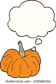 Cartoon-Squash mit Denkblase