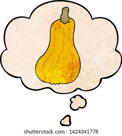 squash de dibujos animados con burbuja de pensamiento en forma de textura gruesa