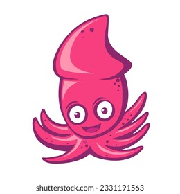 Diseño de caricaturas calamares aisladas en fondo blanco.