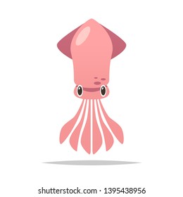 Cartoon squid vector isolated illustration