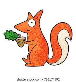 cartoon squirrel with acorn