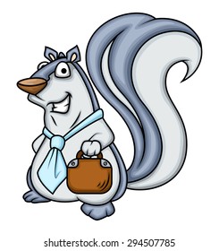 Cartoon Squirrel Businessman Character