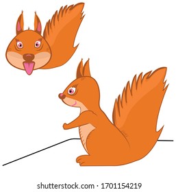 Cartoon squirrel. It can also be used as a symbol or logo.