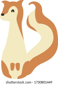 Cartoon squirrel. Cute Cartoon squirrel, Vector illustration on a white background. Drawing for children