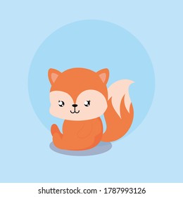 cartoon of squirrel with frame circular vector illustration design