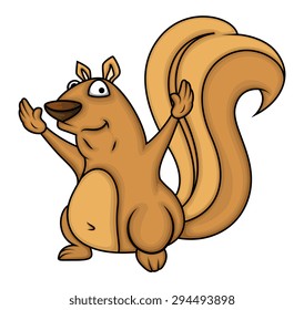Cartoon Squirrel Gesture