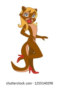 Cartoon squirrel girl character design vector eps format