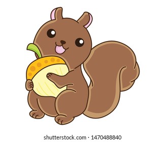 Cartoon squirrel icon in vector