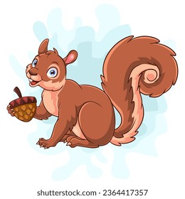 Cartoon Squirrel isolated on white background