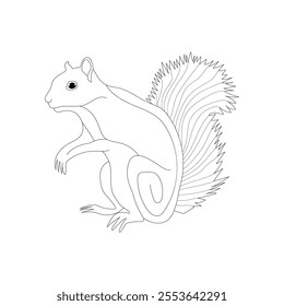 cartoon squirrel sitting on the ground