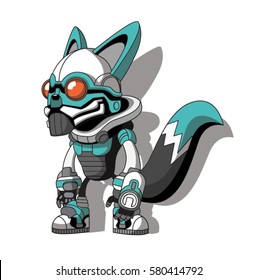 Cartoon Squirrel in a spacesuit in a posture of readiness. Different types of uniforms squirrels