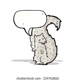esquilo de desenho animado com balão