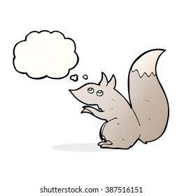 cartoon squirrel with thought bubble