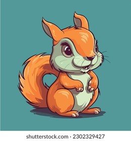 A Cartoon squirrel vector illustration.