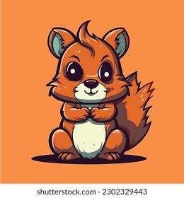 A Cartoon squirrel vector illustration.