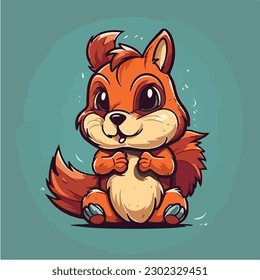 A Cartoon squirrel vector illustration.