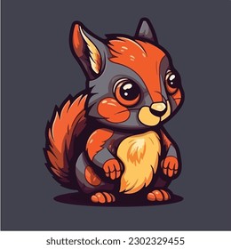 A Cartoon squirrel vector illustration.