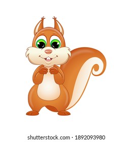 Cartoon squirrel. Vector squirrel illustration for use as print, poster, sticker, logo, tattoo, emblem and other.