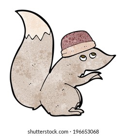 ardilla de dibujos animados con sombrero