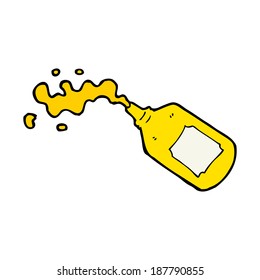 cartoon squirting mustard bottle