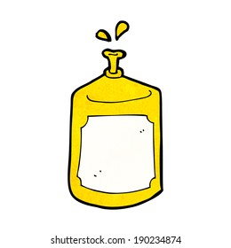 cartoon squirting mustard bottle