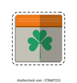 cartoon st patricks day calendar clover icon
