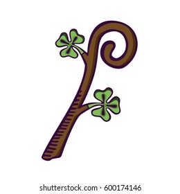 Cartoon St Patrick's Staff. Vector images for your business and design. For postcards, cartoons, games, wallpapers, linen and clothing