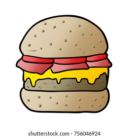 cartoon stacked burger