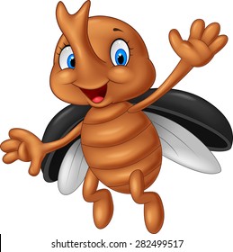 Cartoon stag beetle. vector illustration