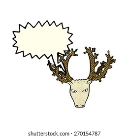 cartoon stag head with speech bubble